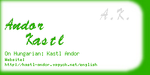 andor kastl business card